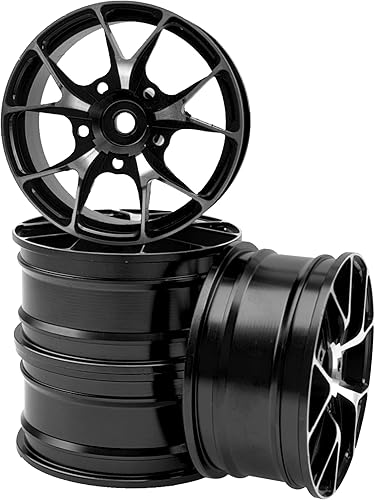 ShareGoo - Llantas de metal – Bujes hexagonales de 0.472 in, llantas de rueda RC Drift On-Road Racing Touring 1/10, compatibles con HSP, Tamiya,