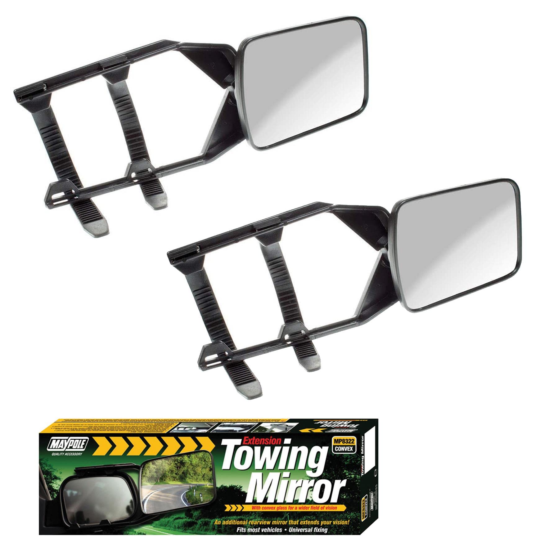 Buy UKB4C 2x Convex Caravan Towing Mirrors Car Van Wing Mirrors