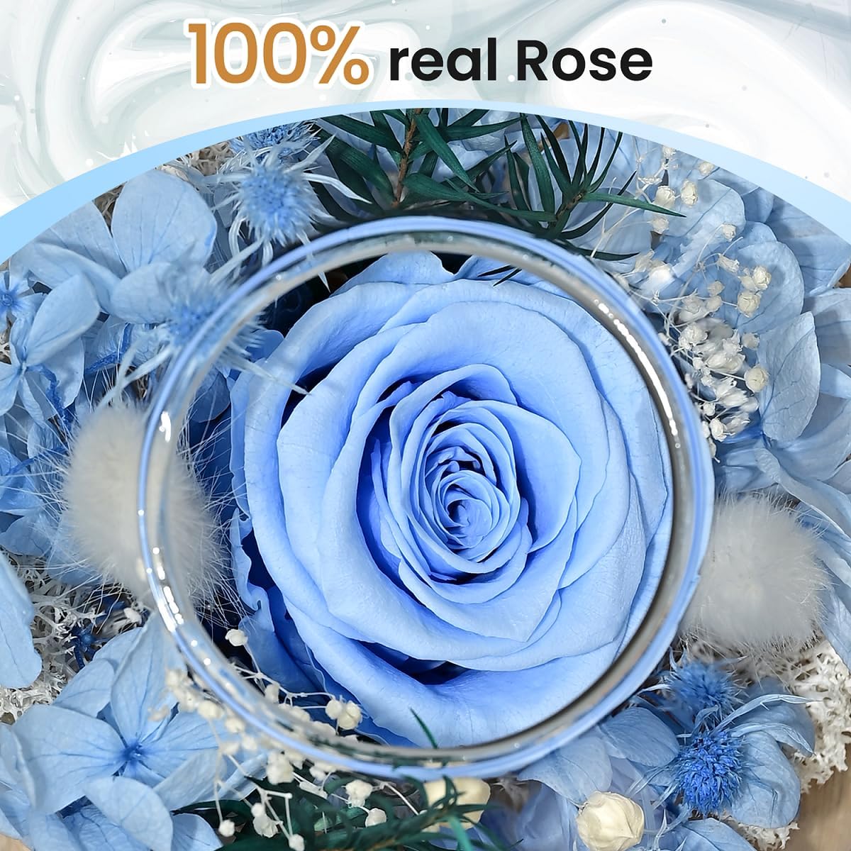 Birthday Gifts for Women,Eternal Preserved Real Rose with 18 Scented Candle Set(Bergamot+Jasmine),Preserved Rose in Glass Dome,Christmas Valentine Mothers Day Gifts for Her Mom Girlfriend,Home Decor - Image 8