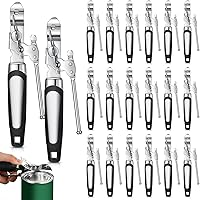 Gisafai 20 Pack Manual Can Openers - Smooth Edge Safety Blade, Soft Non-Slip Grip Handle, Heavy Duty Bulk for Kitchen & Camping