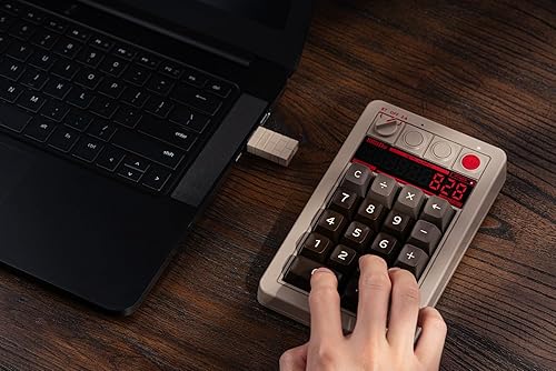 Miniatura 5 de 8BitDo Bloc numérico mecánico Retro 18, compatible con el modo de calculadora, Bluetooth2.4GWired Numpad para Windows y Android - Edición C64