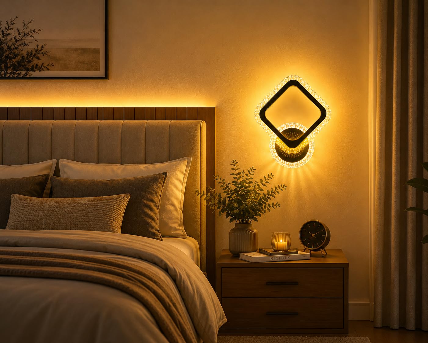 Crystal LED Wall Light - Modern Gold Decorative Lamp -1