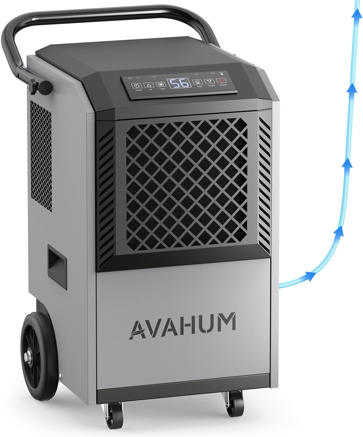 160 Pint Commercial Dehumidifier with Built-in Pump, Industrial Dehumidifier for Basement & Warehouse, 7500 Sq.Ft Large Dehumidifier with Drain Hose, Auto Defrost, 24H Timer, Auto Restart