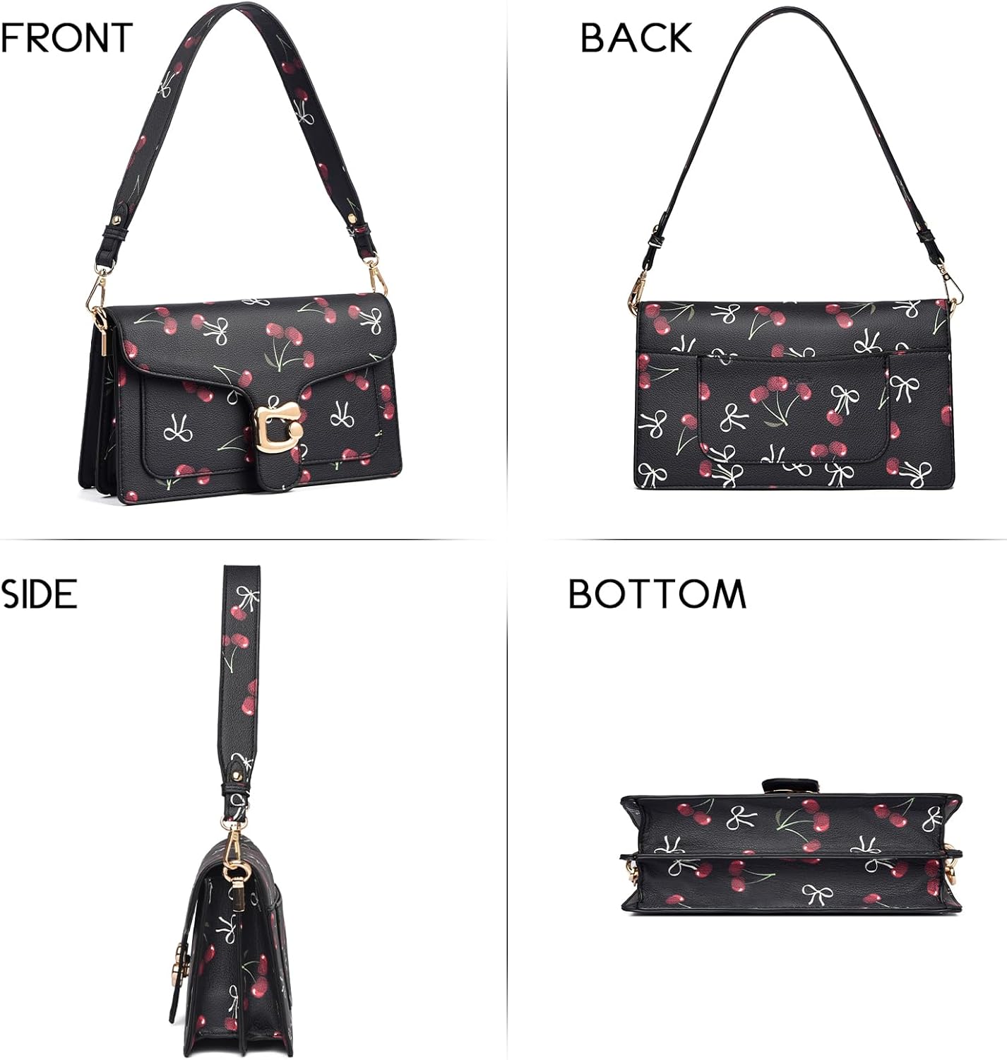 Travistar Crossbody Bags for Women Trendy - Small Cross Body Purse Shoulder Bag Leather Handbags Evening Clutch with 2 Straps - Image 8