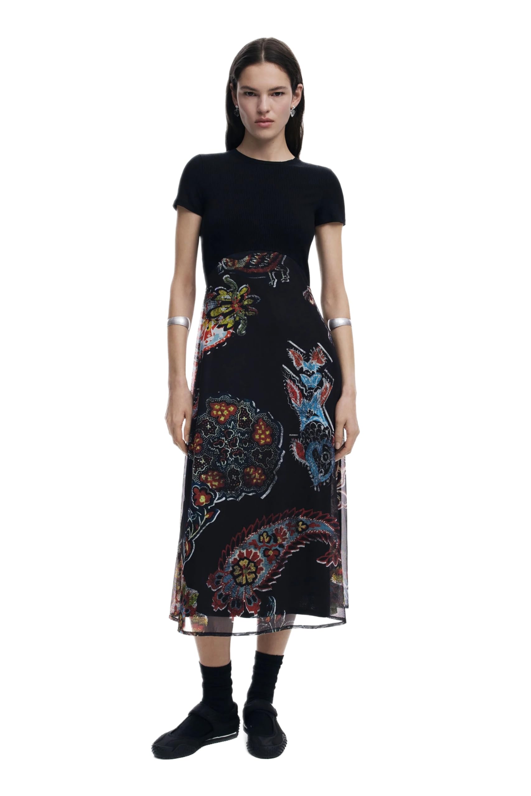 Desigual Womens Vest Paisley Mesh Lacroix