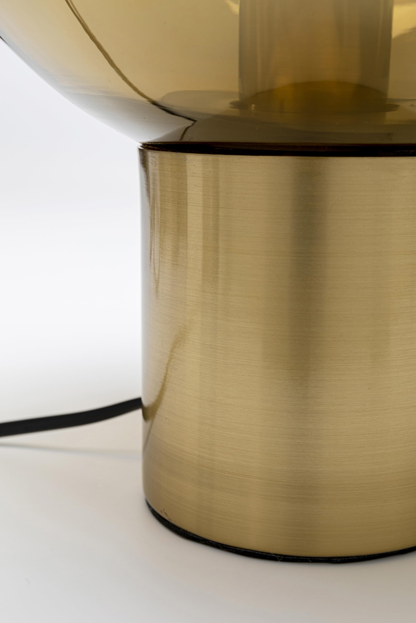 Kare Design Lampada da tavolo Supernova Amber, oro, tonda, abat jour, lampadina comodino, tavolino, per scrivania, stile glamour, elegante, 38x25x25cm (A/L/P), lampadina non inclusa