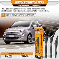 Vista 31 de AUTOBOO - Limpiaparabrisas de repuesto 26 + 20 pulgadas con limpiaparabrisas trasero de 12 pulgadas para BMW X3, X4, 2018, 2019, 2020, 2021, 2022