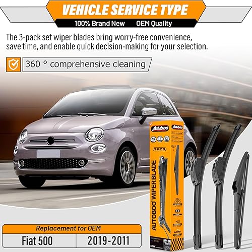 Miniatura 31 de AUTOBOO - Limpiaparabrisas de repuesto 26 + 20 pulgadas con limpiaparabrisas trasero de 12 pulgadas para BMW X3, X4, 2018, 2019, 2020, 2021, 2022