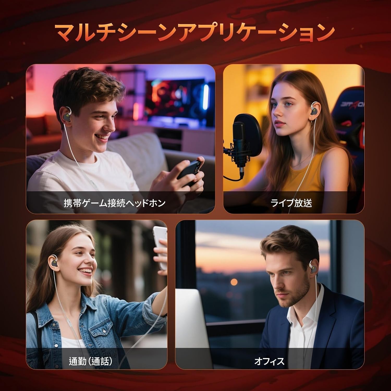 イヤホン 有線 ゲーミングイヤホン 有線ヘッドホン マイク付き カナル型ヘッドホン HIFI品质 中華ヘッドセット 【ファントム】 二重