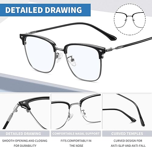 Miniatura 4 de SooGree Anteojos de lectura multifocales progresivos para hombres y mujeres, ultraligeros multifocales presbíopes, lentes bifocales