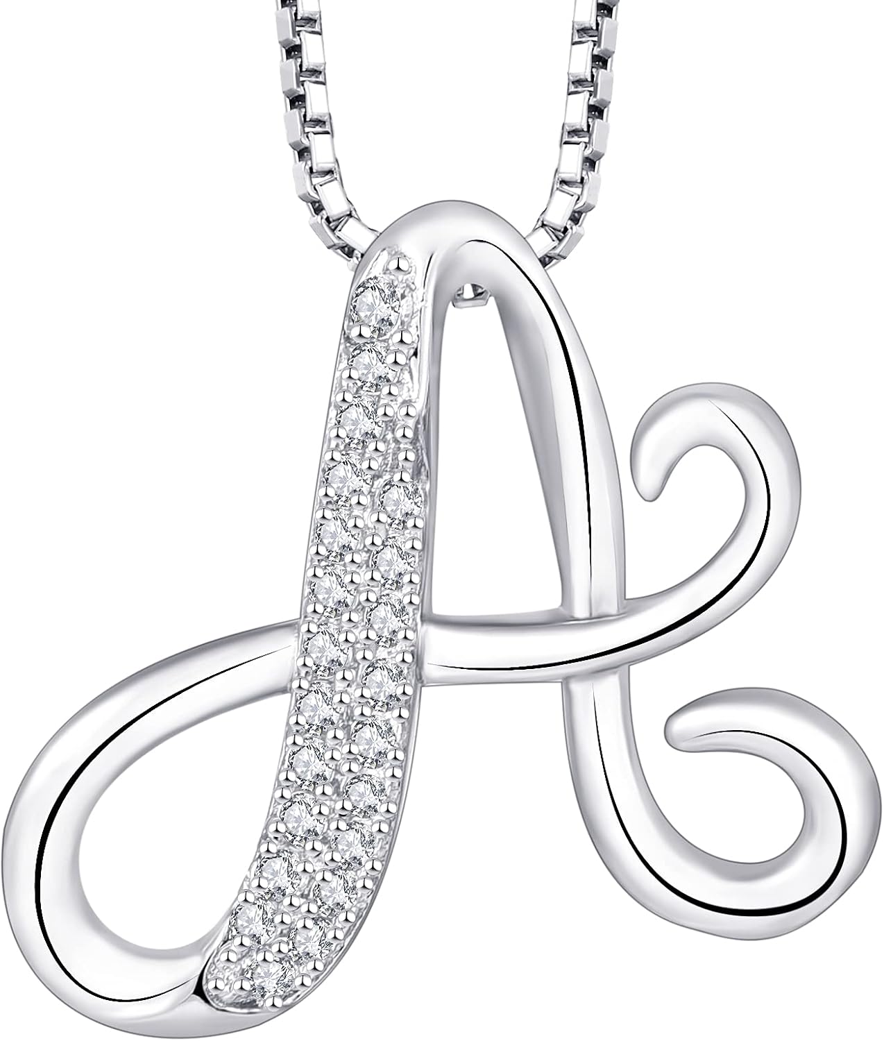 STARCHENIE Initial Necklace for Women 925 Sterling Silver Letter A-Z Pendant 26 Alphabet Jewelry