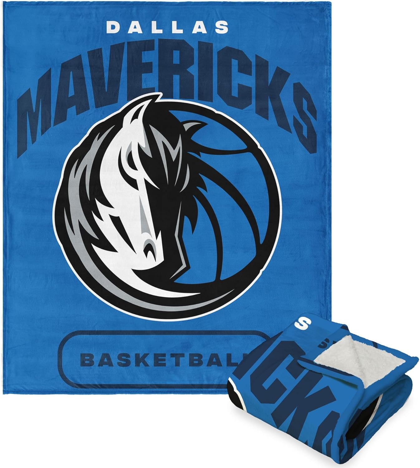 NORTHWEST NBA Dallas Mavericks Silk Touch Sherpa Throw Blanket, 50" x 60", High Block