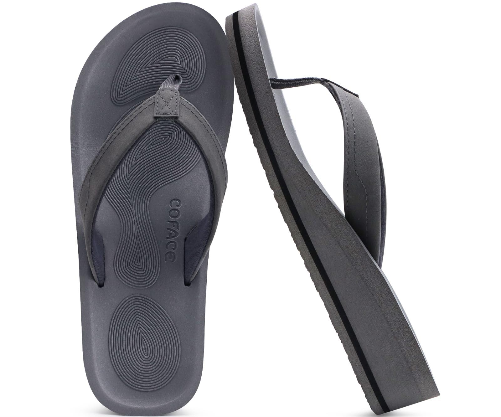 COFACE Infradito Donna Eleganti Sandali in Pelle Moda Infradito con Zeppa Alta per Estate Mare Spiaggia e Piscina