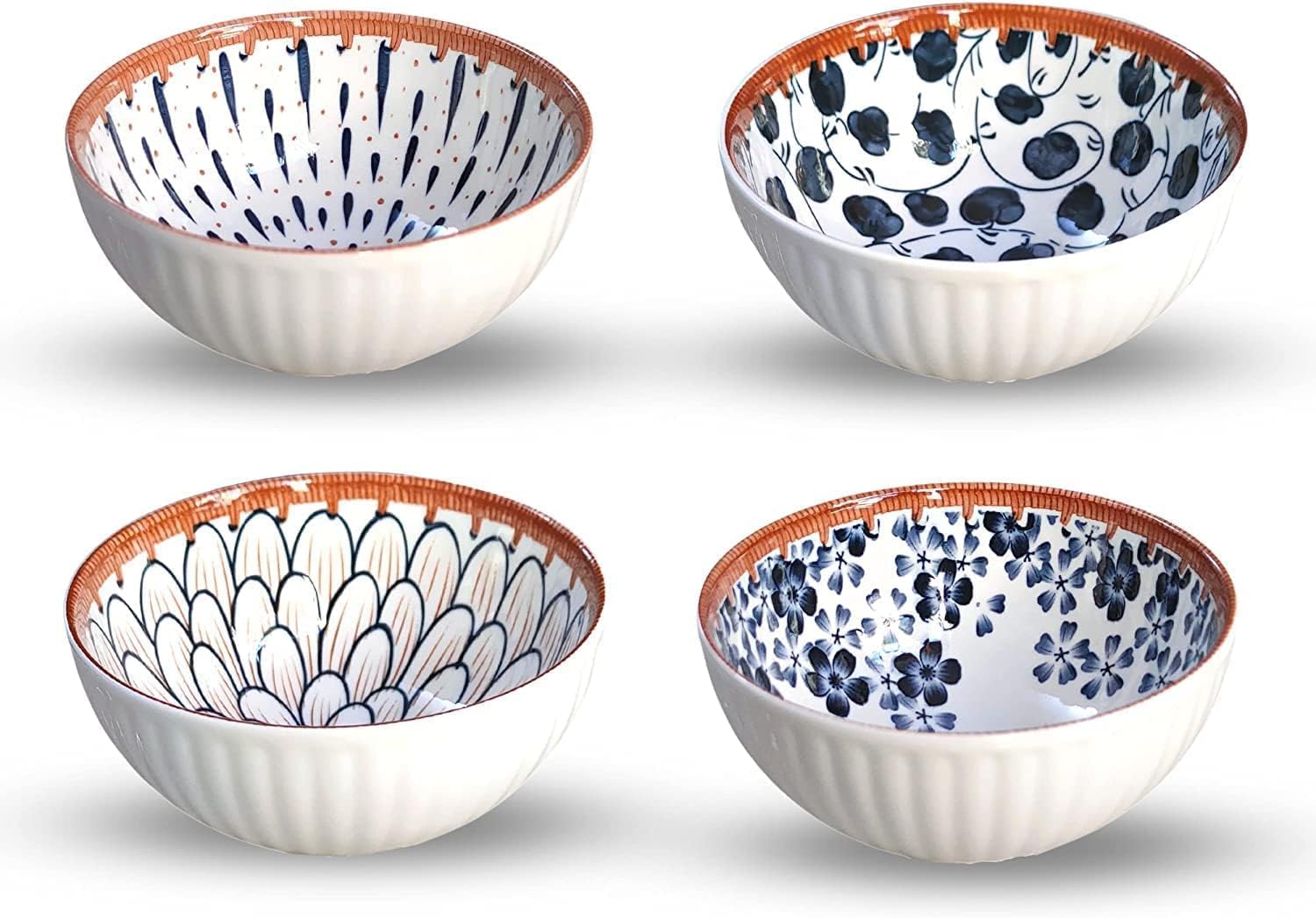 Ceramic Bowls and Plates Set for Beautiful Gift Box PackedCeramic Bowl for Serving Snacks,Starters,Pasta,Soups and Salads,for Best Gift for Festival (G Set Bowl= 4)