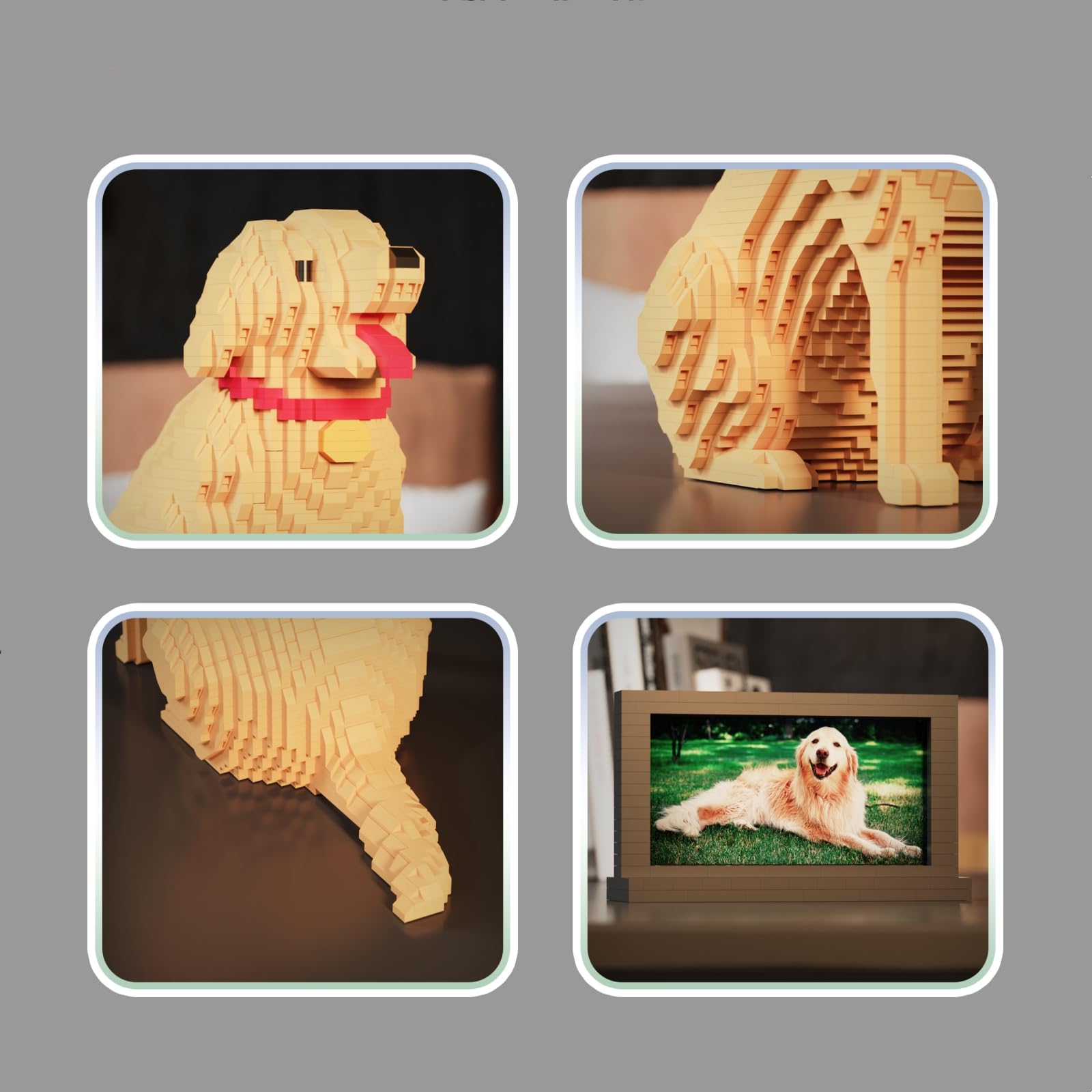 Golden Guard Dog Building Blocks Set for Adults 3D Dog Animal Building Blocks Model - Image 3