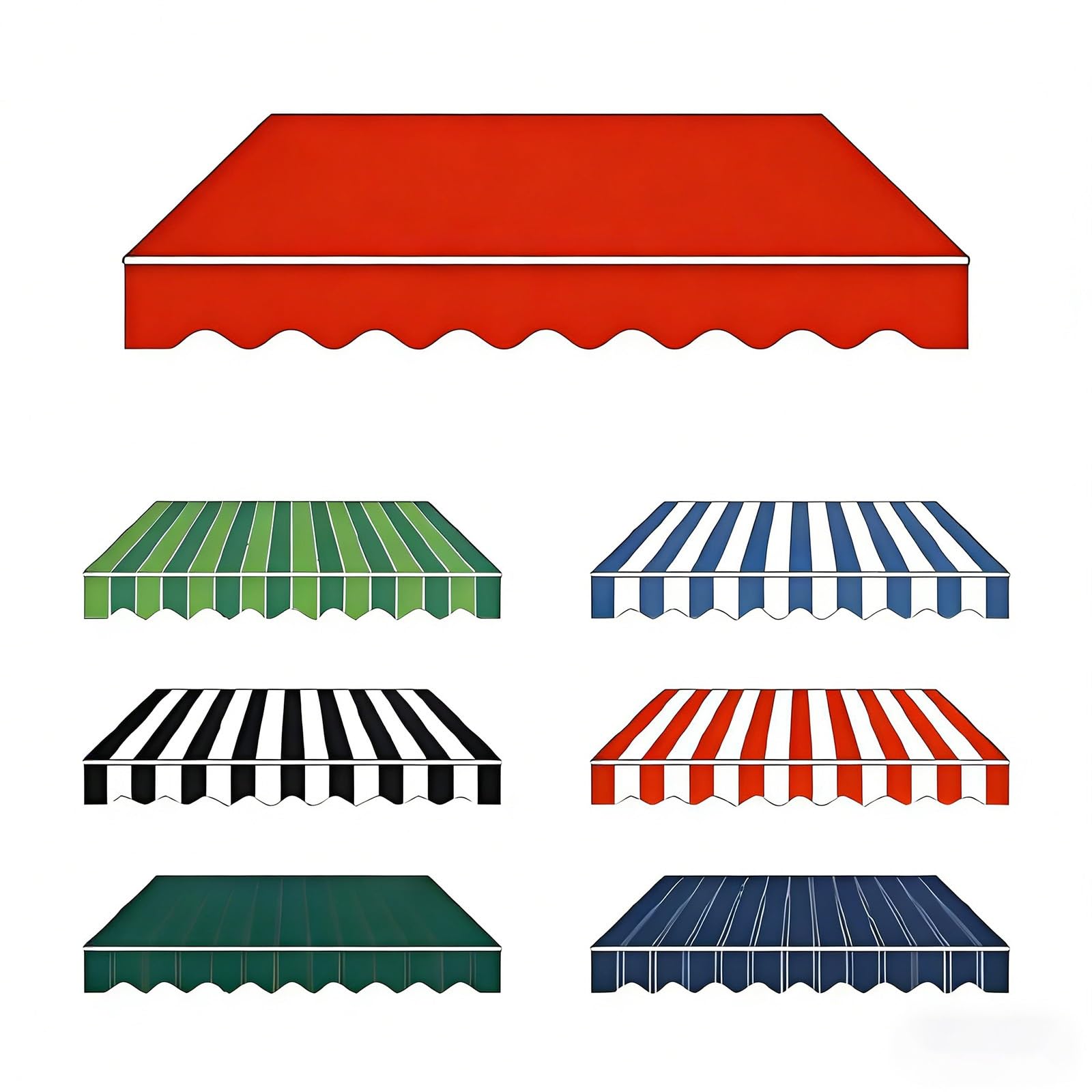 Pbwerigl Red Awning Retractable Canopy, Patio Awning Replacement Fabric Resistant Water Repellent(,6.5X5ft/200X150cm)