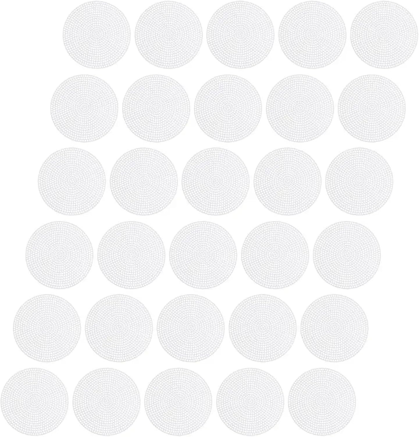 Needlepoint Canvas 30Pcs Round Plastic Grid Discs for Embroidery, Knitting & Crochet Crafts
