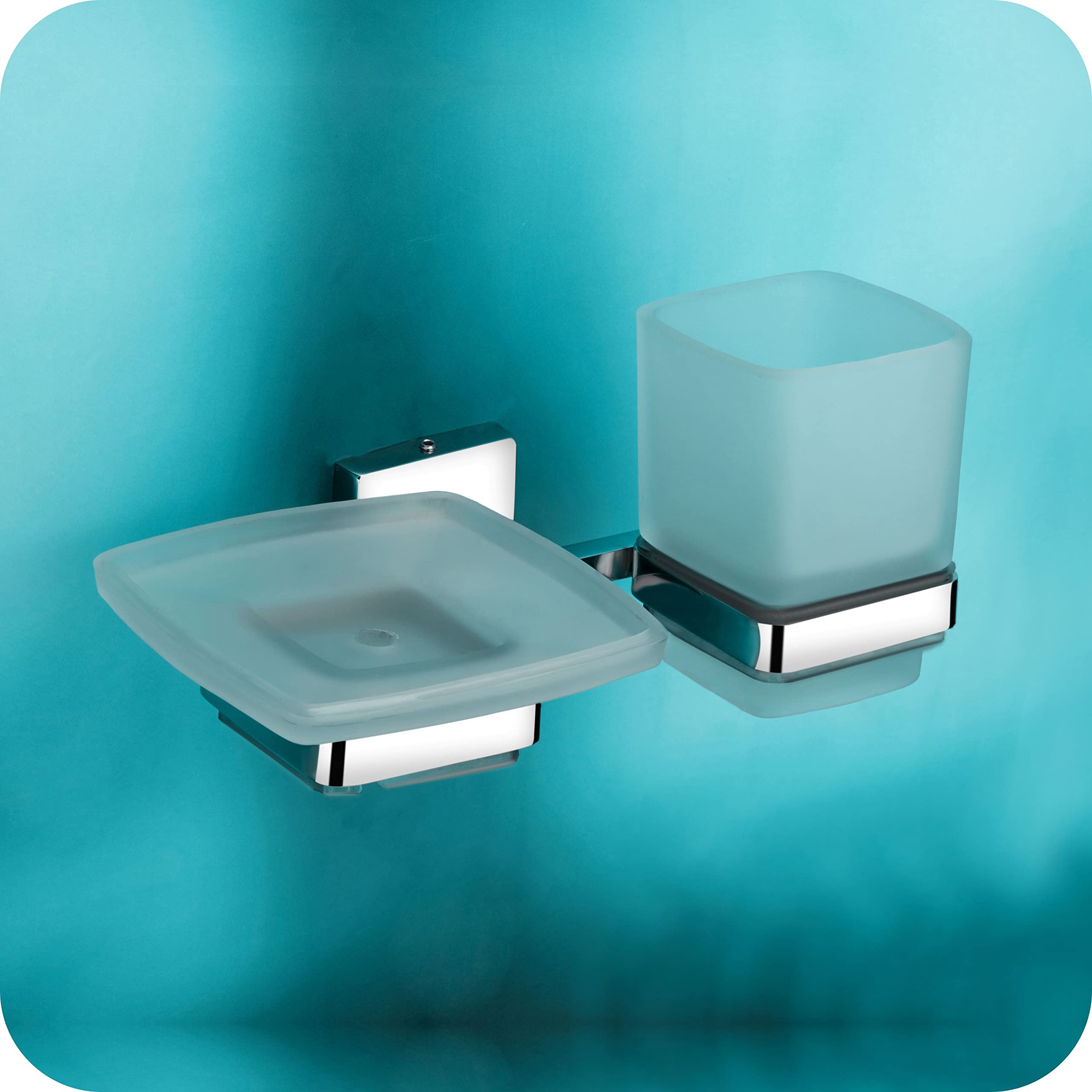 EASYHOME FURNISH soap dish with toothbrush holder tumbler stand for washbasin sabu dani and brush holder for bathroom tumbler holders dispensers LX27(304 stainless steel,Chrome finish,frosted glass) (B08L6M9C5C) Amazon Price History, Amazon Price Tracker