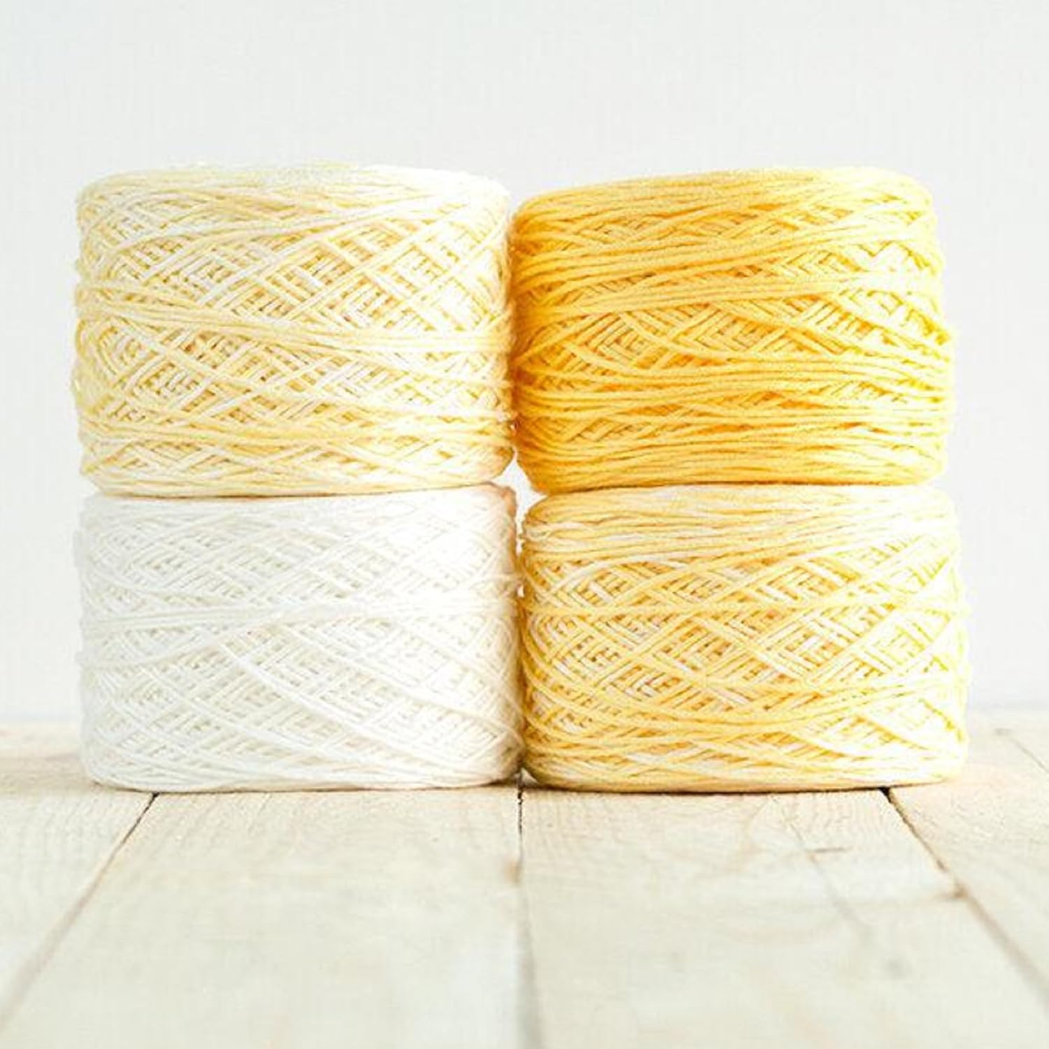 Baby Bloom Gradient Blanket Kit | 4 Balls Gradient Yarn, 50% Cotton & Viscose | Pattern Included | Revolution Fibers (Honey Bee Yellow)