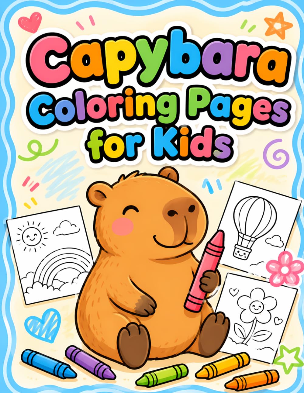 Capybara Coloring Pages for Kids: Cute and Easy Animal Coloring Pages for Children Ages 4-8