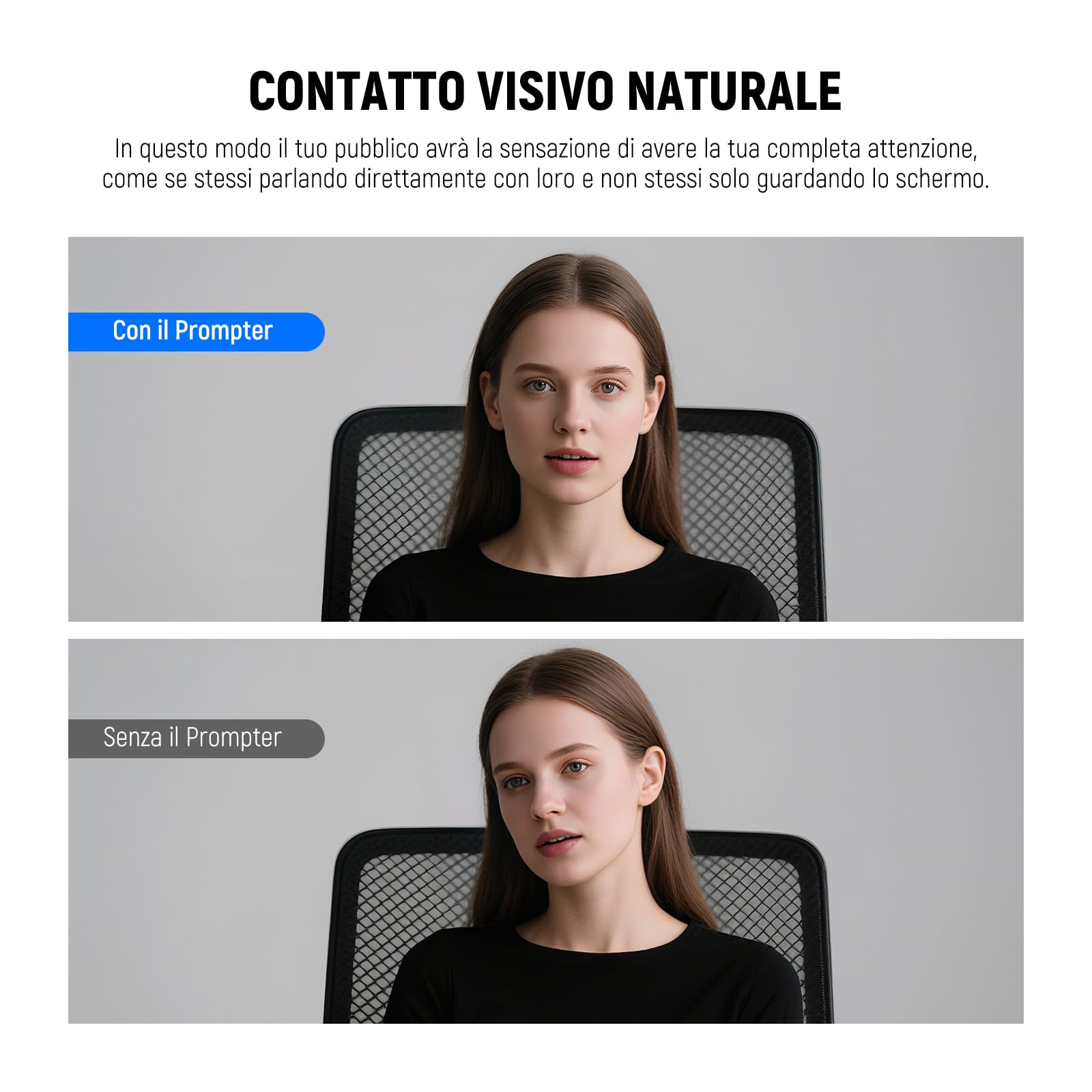 NEEWER Teleprompter 2in1 11" Aggiornato con Monitor per Windows MacOS, Supporta Mirroring Schermo, Prompter Portatile per Fotocamera Phone Webcam per YouTube Twitch Streaming Videoconferenza, X11