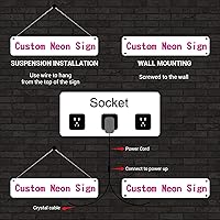 Vista 6 de Letreros de neón personalizados con luces LED regulables para cumpleaños familiar, bar, boda, fiesta, luz nocturna, logotipo de empresa o negocios