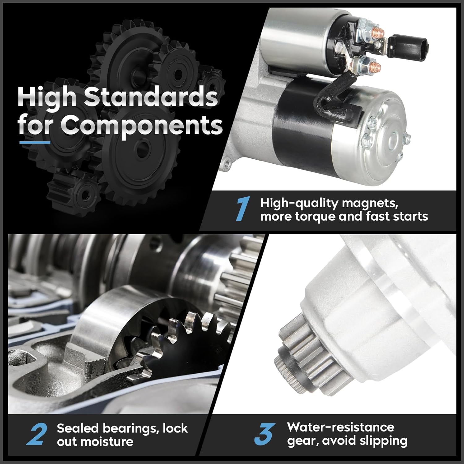 New Starter for 2.5L Nissan Altima 2002-2006 (Automatic Trans.) & 2007 (Automatic CVT Trans. to 10/2006), for 2.5L Sentra 2002-2006 (Automatic Trans.) Replaces # 010781 410-48155 M0T60781