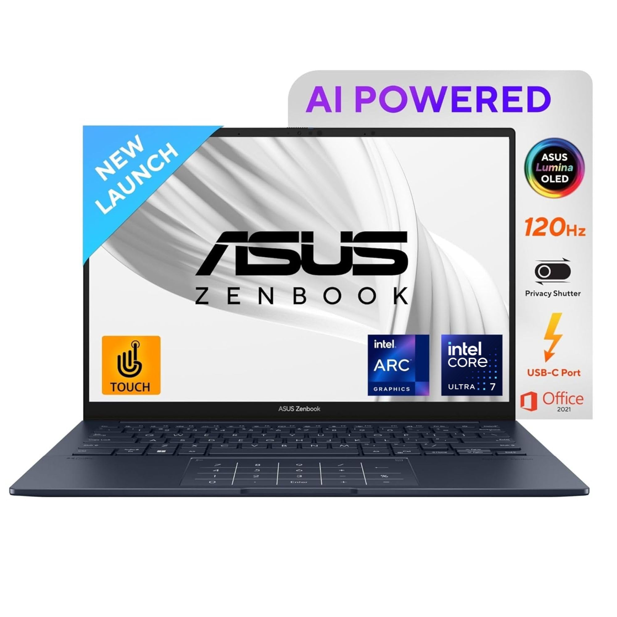 ASUS Zenbook 14, Intel Core Ultra 7 155H, 1.4 GHz, 16GB RAM, 1TB 