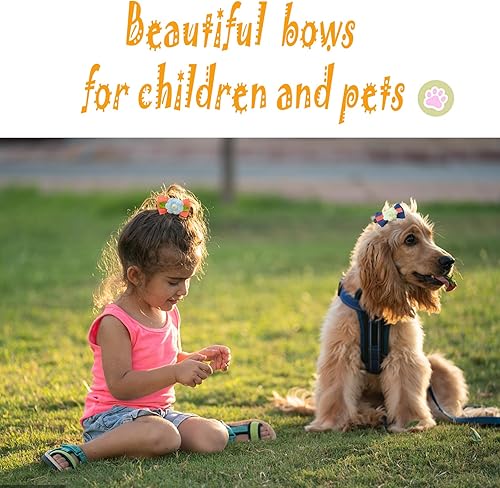 Miniatura 5 de 200 lazos para el pelo de perro, 100 pares de lazos de metal con clip para perro con perlas y flores para peluquero, niño, niña, Yorkie, cachorros