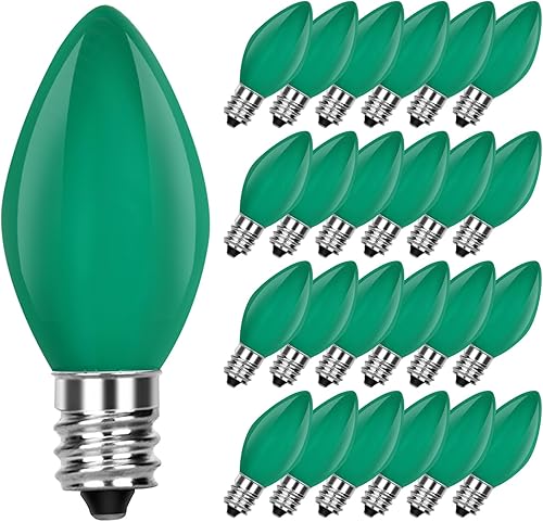 Miniatura 37 de Paquete de 25 bombillas C7 transparentes de repuesto, bombillas C7 de Navidad para exteriores, bombillas nocturnas de 5 W, bombillas incandescentes