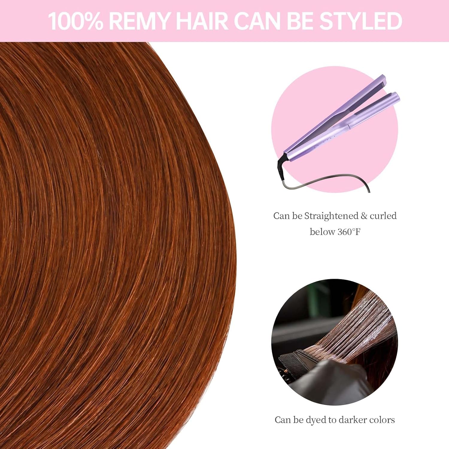 Tape in Hair Extensions Human Hair,22inch 20 Pcs #33A Auburn Tape in Human Hair Extensions,Straight Silky 50g Remy Hair Extensions for Women Girls