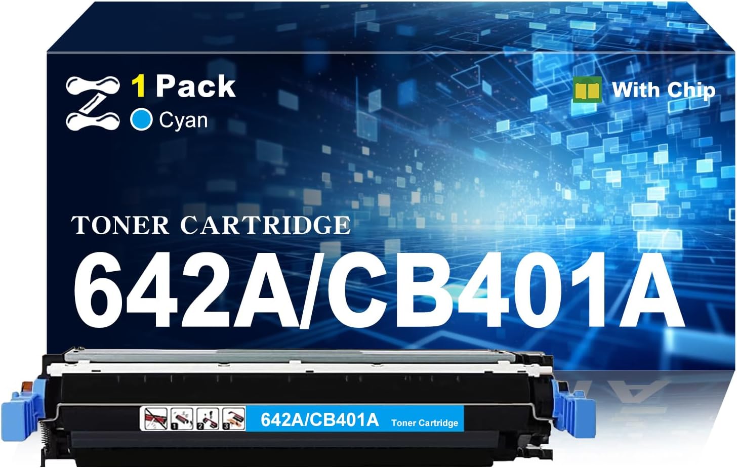 642A Toner Cartridges Replacement for HP 642A CB401A Cyan Toner Cartridge Work for HP Color LaserJet CP4005 CP4005n CP4005dn Printers
