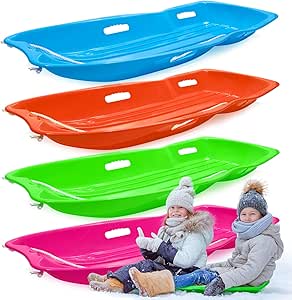 Amazon.com : Libima 4 Pcs 46 Inch Plastic Snow Sleds for Kids Adults 2 ...