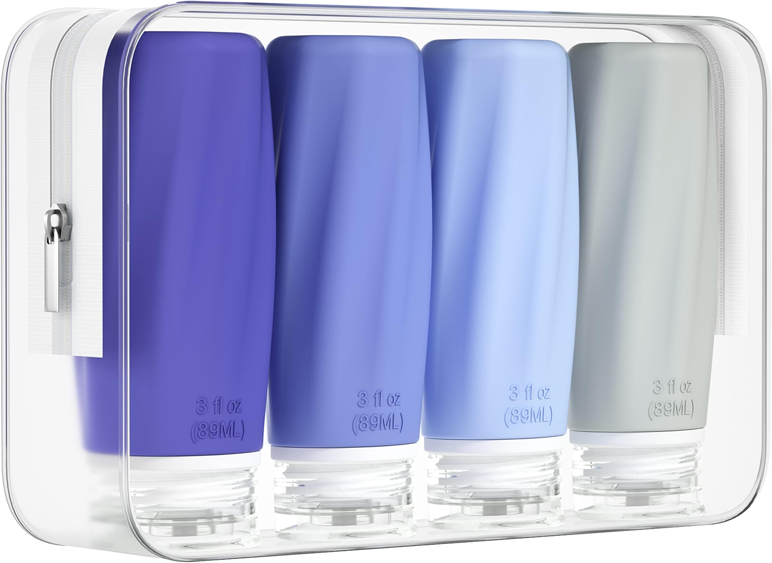 Morfone Travel Bottles for Toiletries, 3oz TSA Approved Travel Size Containers Leak Proof Squeezable Travel Accessories Refillable for Shampoo Conditioner Lotion Liquids(Blue)