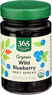 365 by Whole Foods Market, Fruit Spread Wild Blueberry Organic, 17 Ounce
