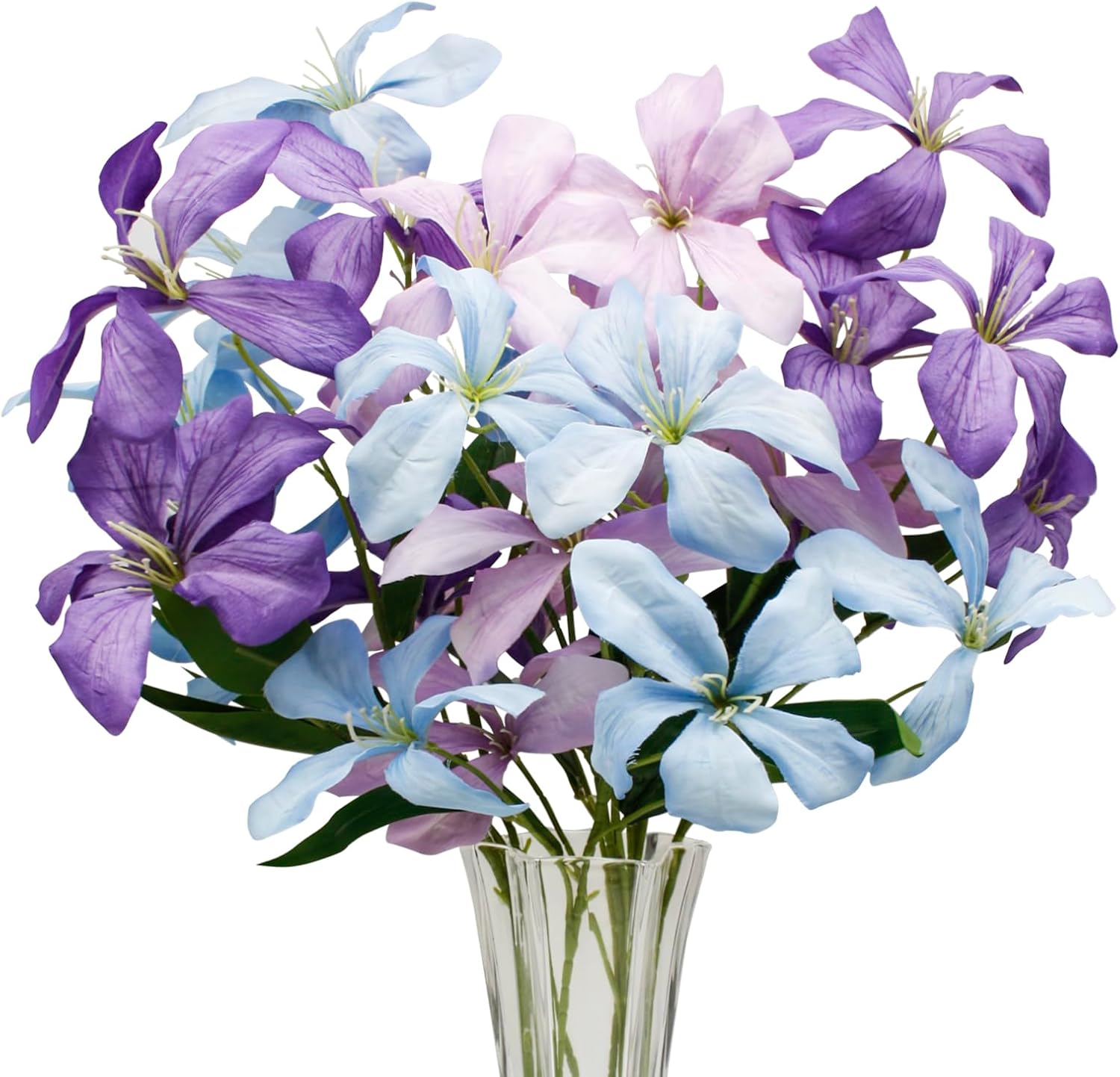 6PCS Orchid Artificial Flowers, Mixed Artificial Orchid, Fake Orchid Artificial Flowers Orchid Bouquet for Centerpiece Table Wedding Party Home Decor(Purple,Blue)