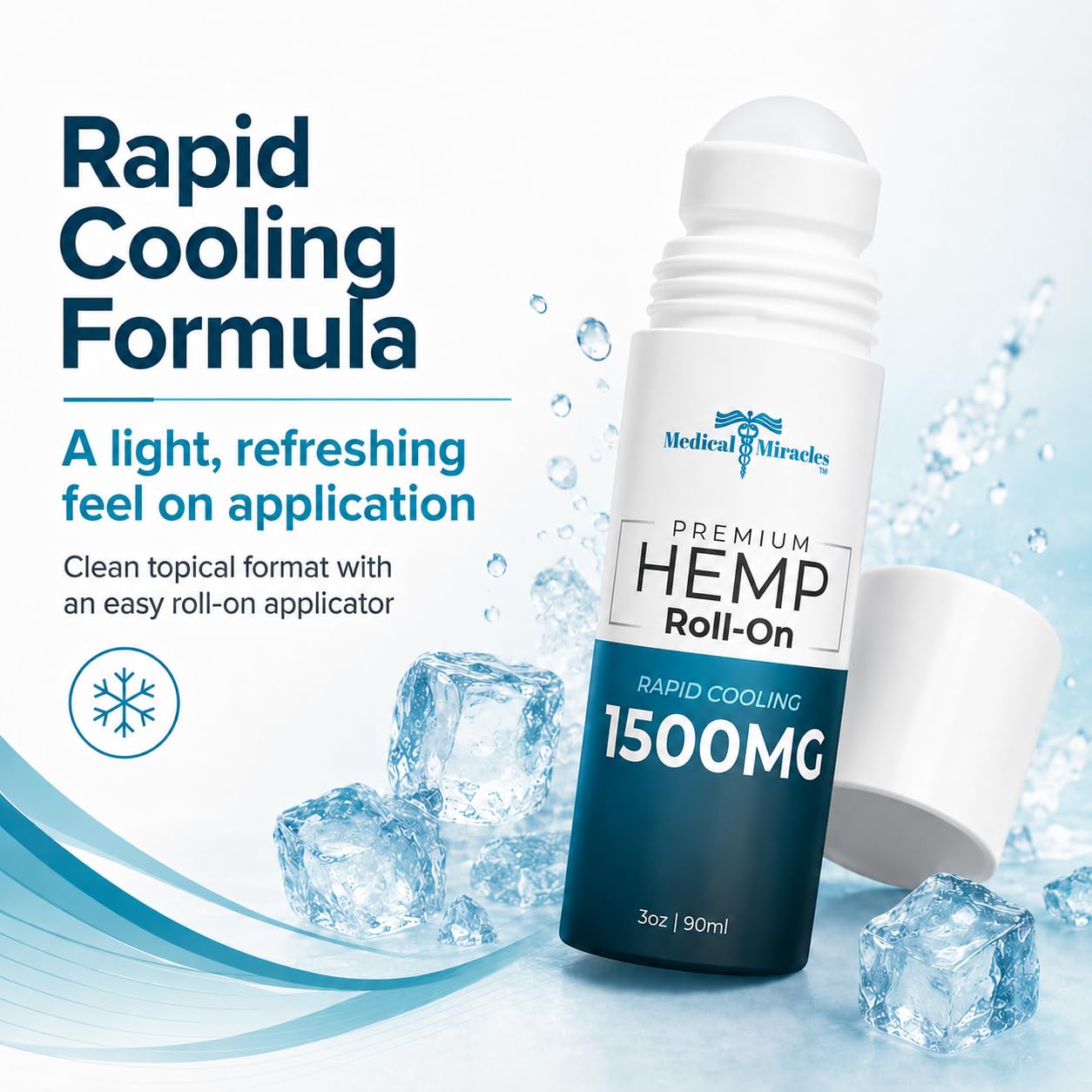 Medical Miracles Hemp Roll-On 1,500mg, 3 fl oz – Non-Greasy Topical Body Oil with a Cooling Feel – Roller Ball Applicator – Made in USA — Amazon image 6