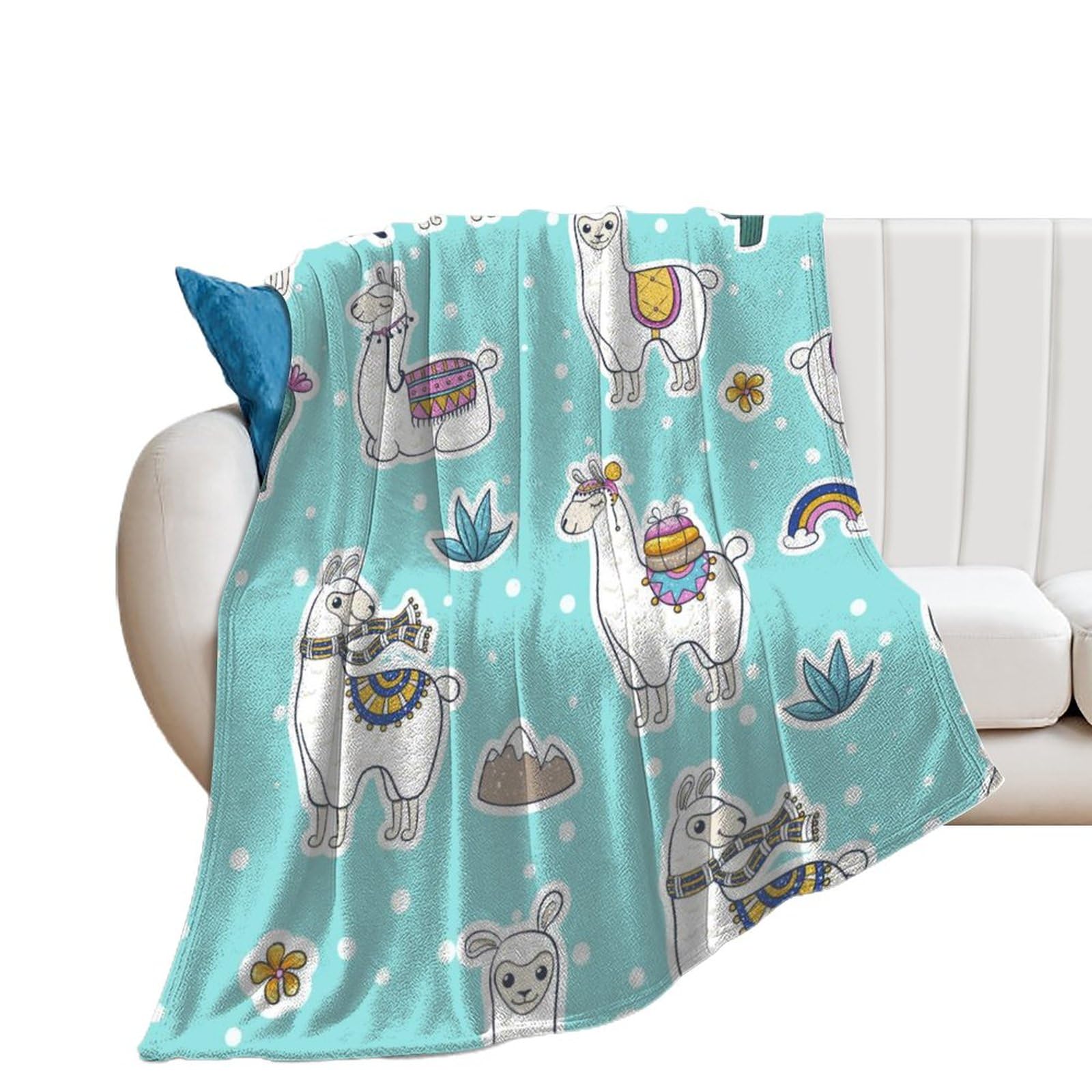 Plaid canapé flanelle douce anti-froid - Couverture polaire alpaca 150x200