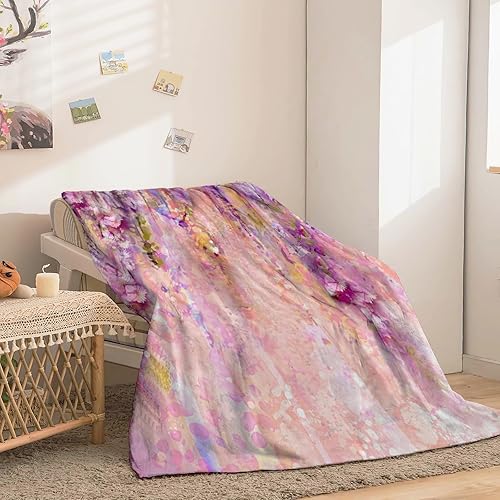 Miniatura 5 de Fleece Blanket Throw Blanket for Women, Men and Kids Super Soft Throw Blanket Gifts (60" x 80") Watercolor Botanical Flower Pattern Throws Blanket