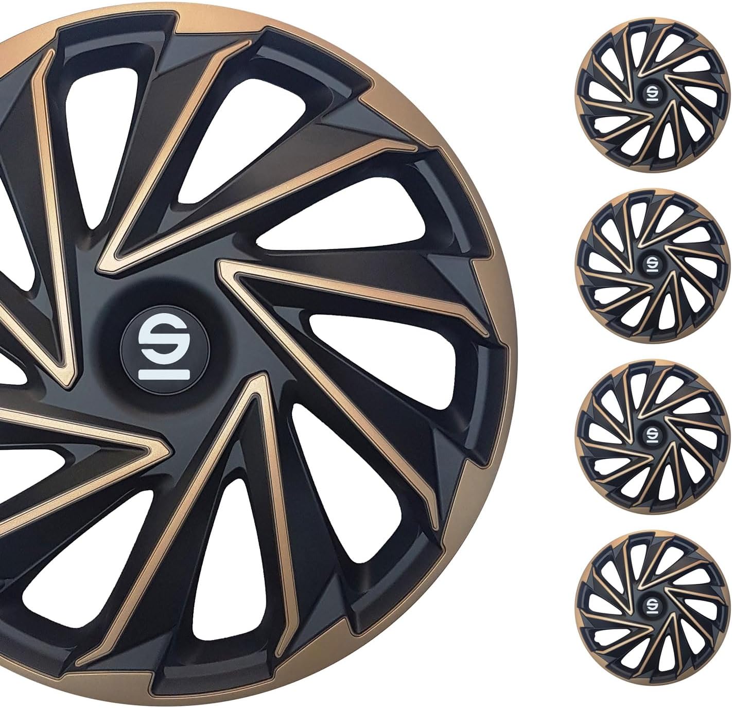 Sparco Copricerchi 4 Pezzi Per Auto, 14 Pollici, Colore Grigio/argento, Design Sportivo Racing In ABS Antiurto, Set Da 4
