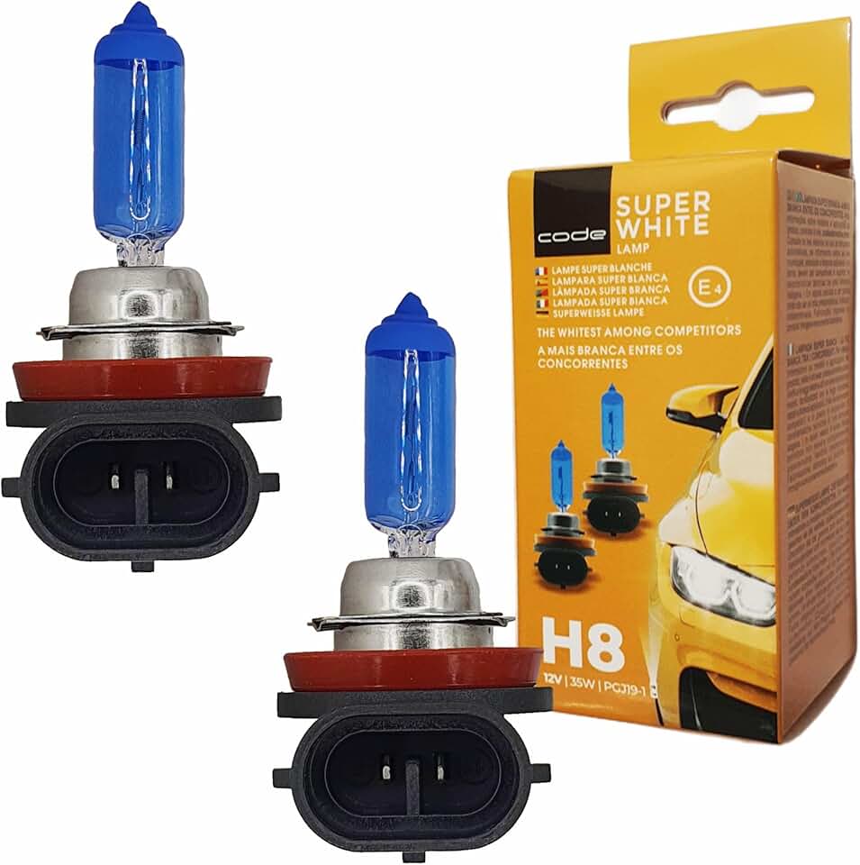 Par Lampadas H8 12v 35w - Super Branca Farol De Milha Carro