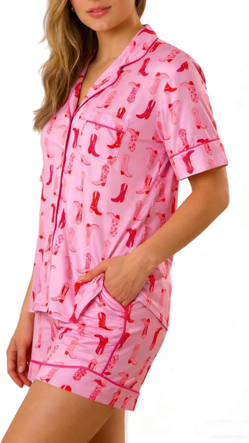 Women Satin Pajamas Shorts Sets Y2k Silk PJs 2 Piece Outfits Collar Long Sleeve Button Down Shirt Lounge Pants Sets - Image 6