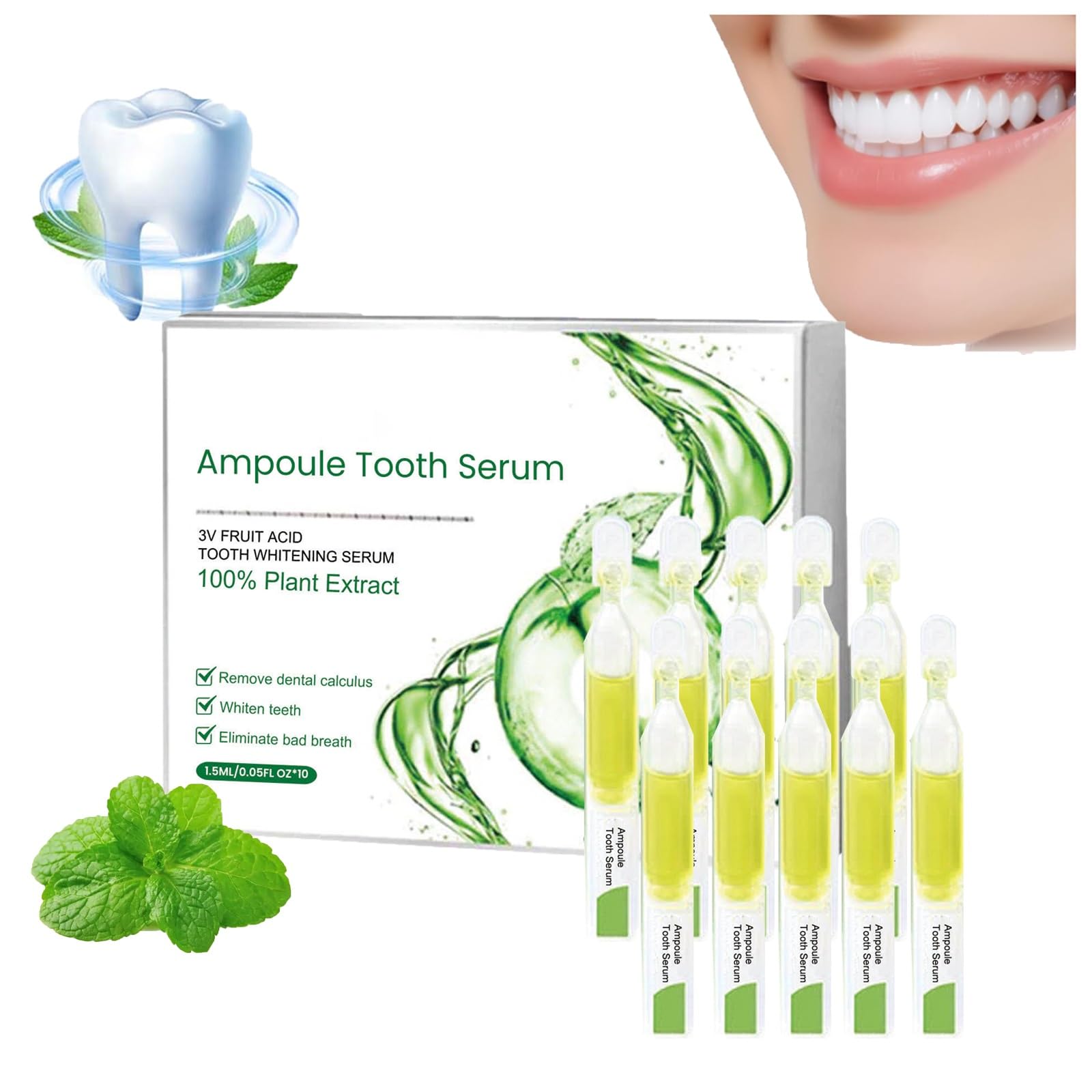 Siero Gel Sbiancante Denti Alla Menta | Rimuove Placca E Macchie | Igiene Orale - Foto 5