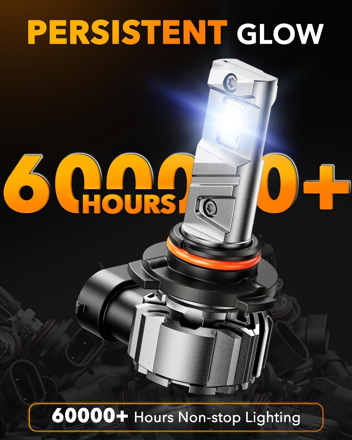 OXILAM 9005 9006 LED Light Bulb - 900% Brighter 6500K Cool White, Anti-Flicker, 60000Hrs Lifespan, HB3 HB4 LED Light Compatible with Cars Trucks SUVs, Pack of 4