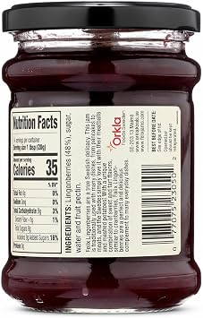 Felix Wild Lingonberry Jam, Swedish Preserve, Non-GMO, 10oz (Pack of 8)