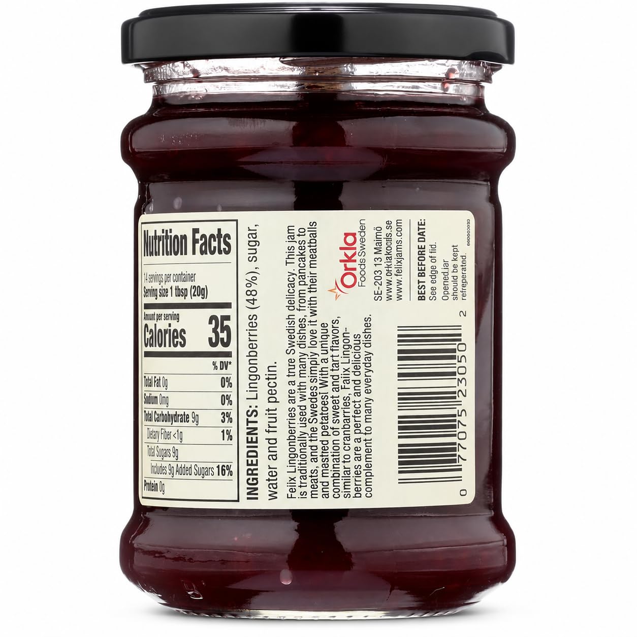 Felix Wild Lingonberry Jam, Swedish Preserve, Non-GMO, 10oz image 2