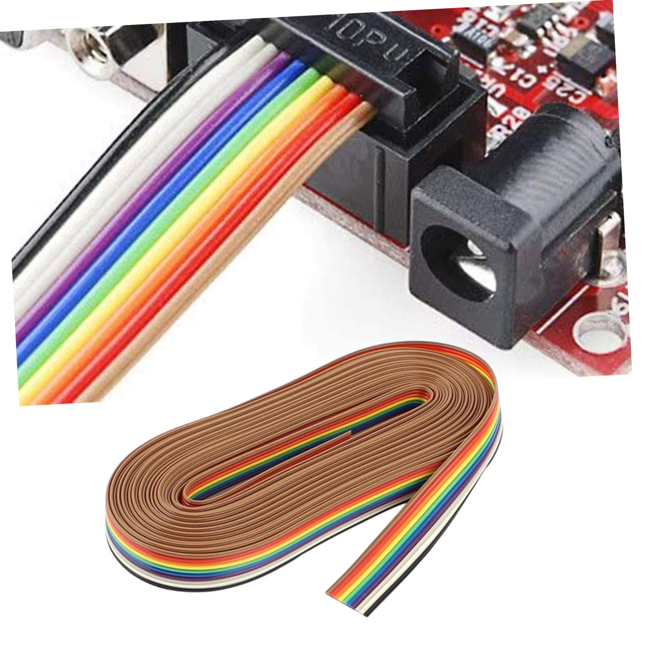 KICHOUSE 2 Rolls 10 Pin Rehearsal Line 5m Pitch Ribbon Cable Space-Saving and Time-efficient for Computer Repair
