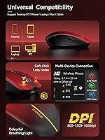 Vista 6 de RAPIQUE Bluetooth Wireless Mouse - (BT1/BT2+USB) Tri-Mode High Performance, Rechargeable, Multi-Device Compatible with