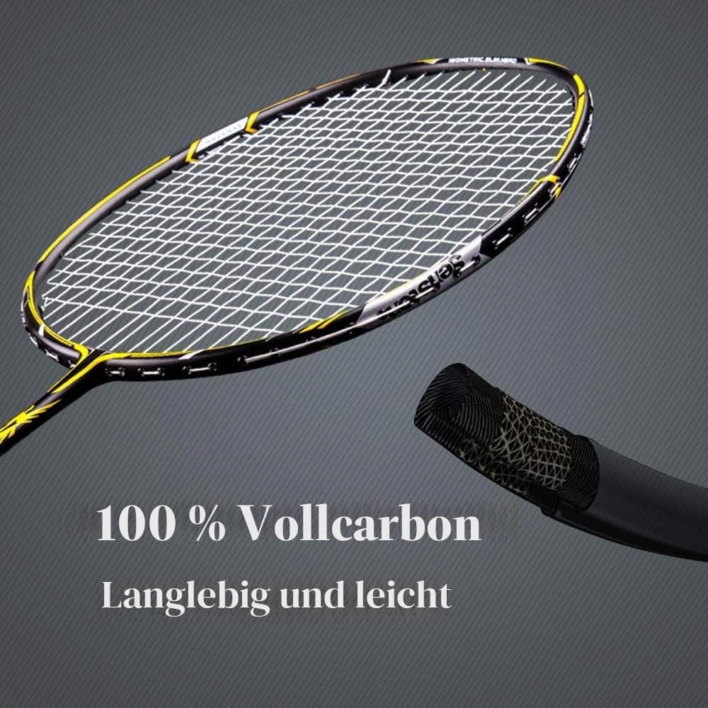 Senston Graphit Badminton Set Badmintonschläger Profi Badminton Schläger mit Schlägertasche und 6 Stück Nylon Federbälle