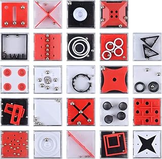 Puzzle Toy Box Balance IQ Party Favor Games Cube Puzzle Stocking Stuffers, Brain Teaser Maze Ball Puzzles Toy for Party Favors Supplies -24 Puzzles